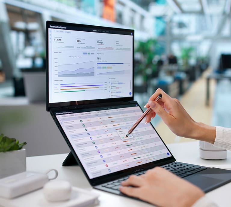 Business intelligence dashboard displaying real-time reporting data, performance metrics and operational insights across multiple data sources.