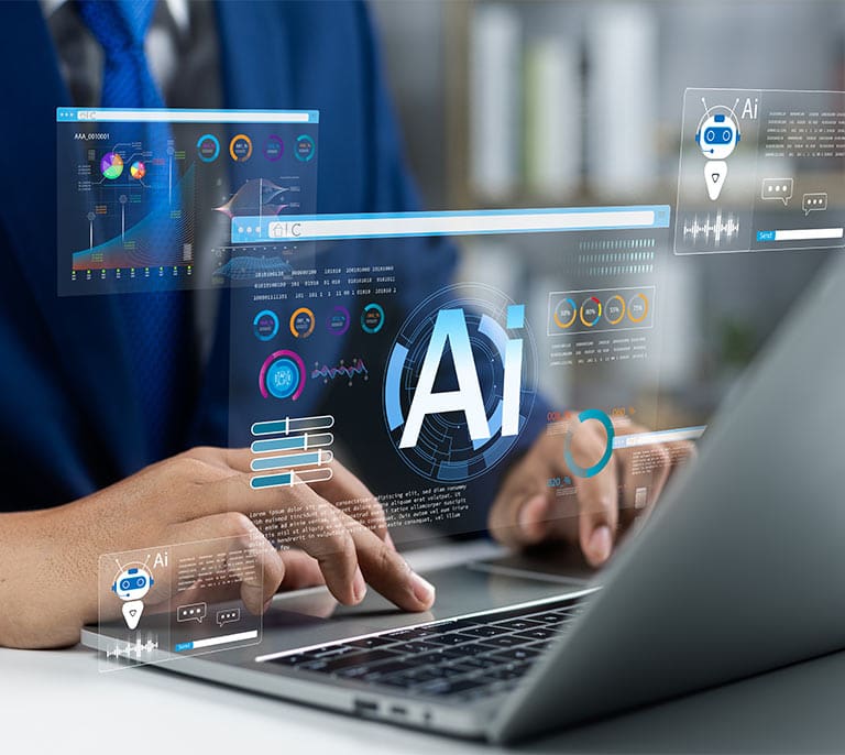 Digital advertising and performance analytics dashboard showing future-focused search marketing and campaign growth insights.