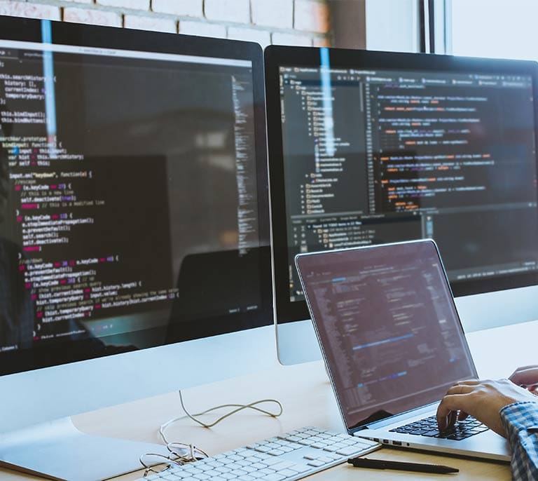 Website development environment showing source code and technical infrastructure designed for scalability and future growth.