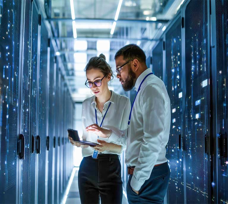 Cyber security professionals assessing server infrastructure and website environments for potential security vulnerabilities.